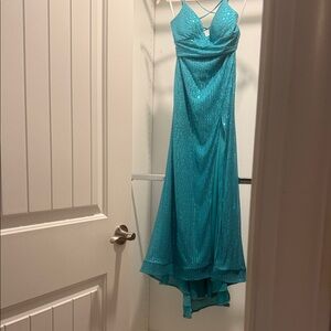 Glamorous Teal High Low Dress
